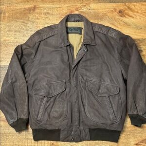 Mirage vintage leather bomber jacket brown